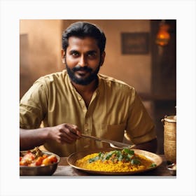 kerala man food art Canvas Print