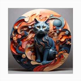 Abstract Cat Sculpture Canvas Print