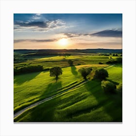 Grass Ecology No People Pasture Drone Scenic Shadow Flight Rural Scene Green Aerial View (4) Canvas Print