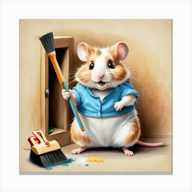 Hamster Cleaning 2 Canvas Print