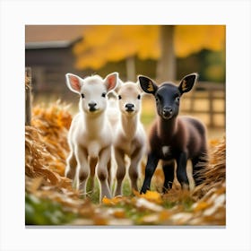 Baby Fawns Farm Ready Animal Art Print Canvas Print