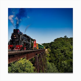 Train On A Bridge Canvas Print