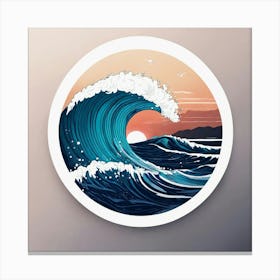 Wave At Sunset Canvas Print