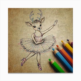 Ballet Deer 4 Canvas Print