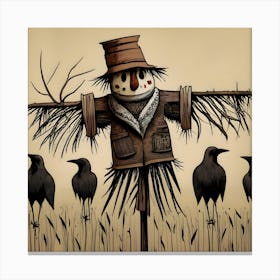 Whimsical scarecrow wall art print, Scarecrow in a field canvas artwork, Rustic scarecrow decor for walls, Harvest season scarecrow wall print, Scarecrow and pumpkins wall art, Fall-themed scarecrow painting print, Scarecrow art for farmhouse decor, Cute scarecrow illustration on canvas, Autumn scarecrow scene wall decor, Scarecrow in the garden art print. 2 Canvas Print