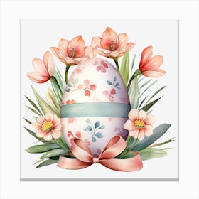 Easter Egg With Flowers 2 Canvas Print