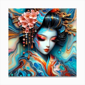 Japan Traditional Geisha Illustration By Ad 133 Canvas Print