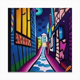 Street Alley At Night Canvas Print