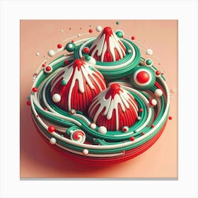 3d Christmas Ornaments Canvas Print