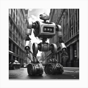 Robot In The City 111 Canvas Print