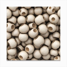 White Wooden Beads Canvas Print