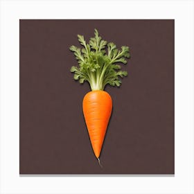 Carrot On A Brown Background Canvas Print