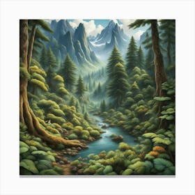 River In The Forest 4 Canvas Print