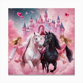 Princesses In Pink Canvas Print