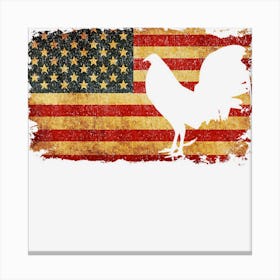 Vintage Us Flag Cock Fight Canvas Print