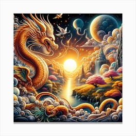 Dragon In The Sky 4 Canvas Print