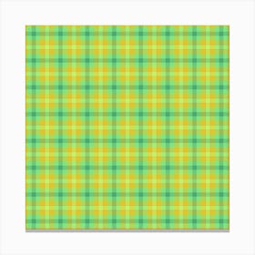 Yellow And Green Plaid Fabric Canvas Print