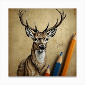 Deer Drawing 6 Canvas Print