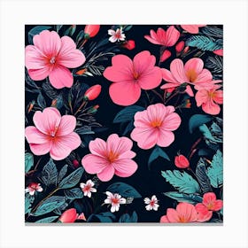 Floral Wallpaper ,flower pattern , good look, pink, baby pink flowers Canvas Print