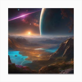 Space Landscape Canvas Print