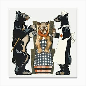 Bear Doctor And Nurse Giving Medication To Patient, Edward Penfield Canvas Print