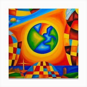 An Cubism Oil Painting -Life between Heaven and Hell Canvas Print