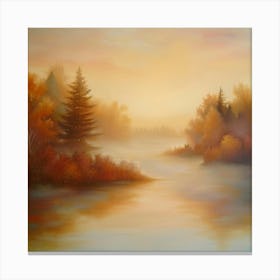 Sunrise Over The River Canvas Print