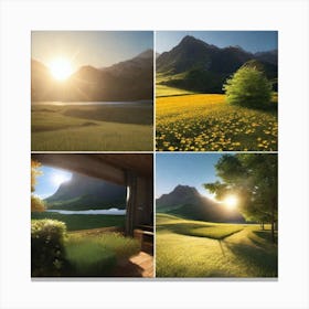 Sunrise In The Mountains Canvas Print