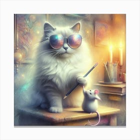 Artist Cat 2 Canvas Print