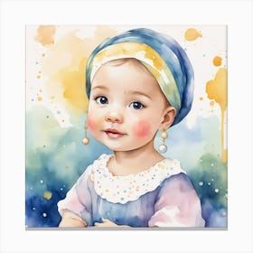 Little Girl Pearl Canvas Print