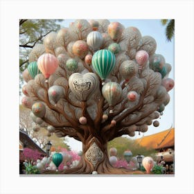 Hot Air Balloon Tree 1 Canvas Print