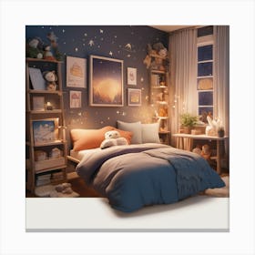 Bedroom With Stars Canvas Print