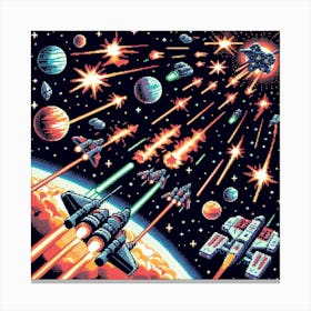 8-bit space battle 2 Canvas Print