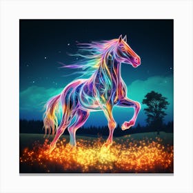Neon force Horse Canvas Print
