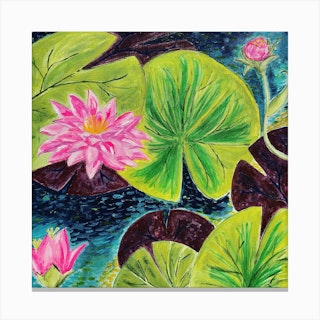Lillypads Square Canvas Print