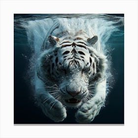 White Tiger Underwater 6 Canvas Print