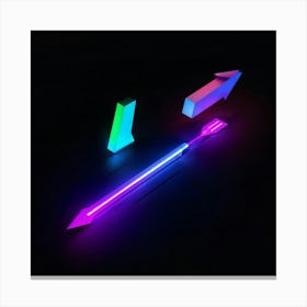 Abstract Navigation Arrows Glowing Neon Colors Against A Dark Gradient Background Suggested Moveme (4) Canvas Print