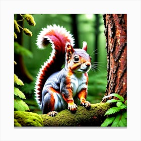 Squirrel In The Forest 17 Canvas Print