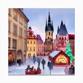 Christmas in Prague Praha Czech Republic 1 Canvas Print
