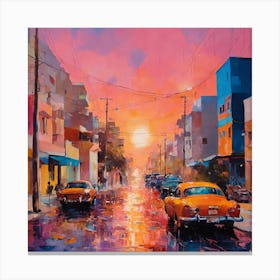 Sunset In Havana Canvas Print