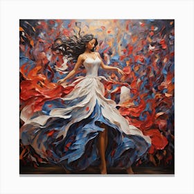 Dancer In Red White And Blue Canvas Print