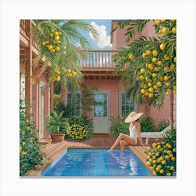 Moroccan Oasis Tranquil Retreat By The Pool (4) Canvas Print