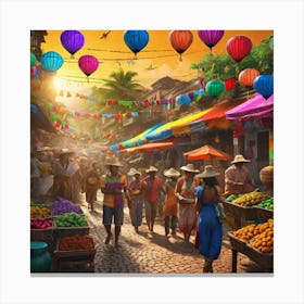 Asian Market Canvas Print