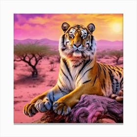 Tiger In The Desert 1 Canvas Print