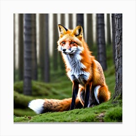 Red Fox In The Forest 4 Canvas Print