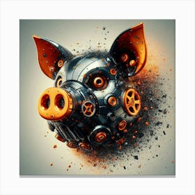 3d Pig Head Canvas Print