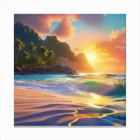 Sunset On The Beach 45 Canvas Print