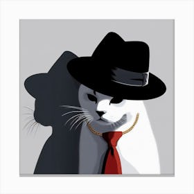 Maffia Cat In A Hat Canvas Print
