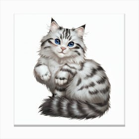 Cat With Blue Eyes 3 Canvas Print
