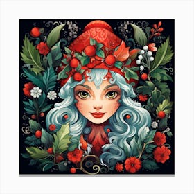 Elf In Red Hat Canvas Print
